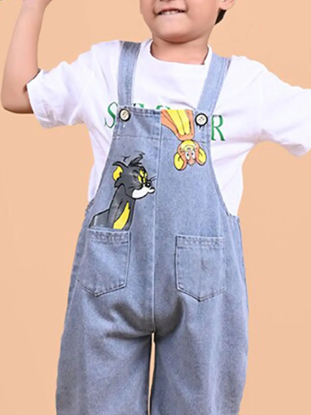 Boys Denim Dungaree with T-shirt Set