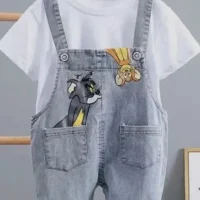 Boys Denim Dungaree with T-shirt Set