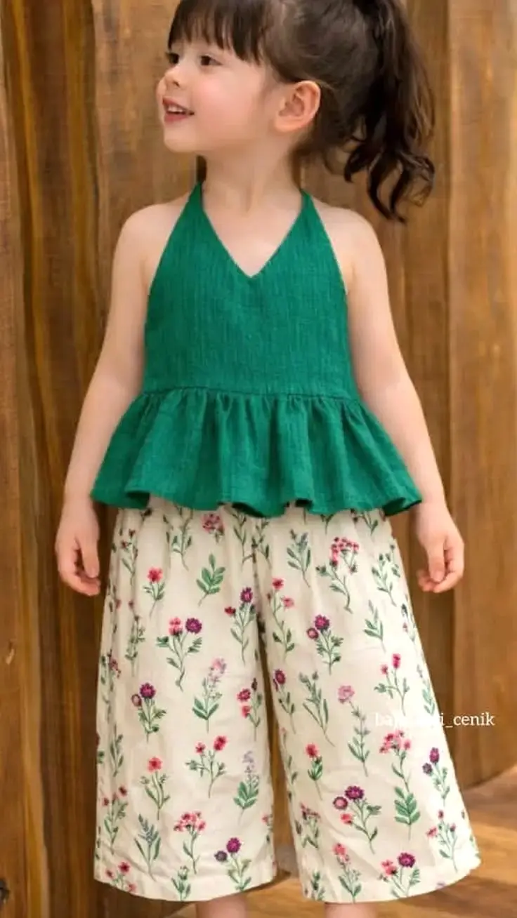 Girls’ Halter Ruffle Pant Set