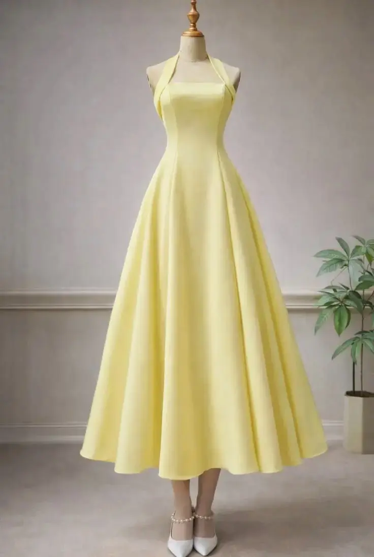 Golden Hour Halter Dress