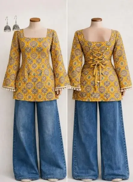 Mustard Short Kurti