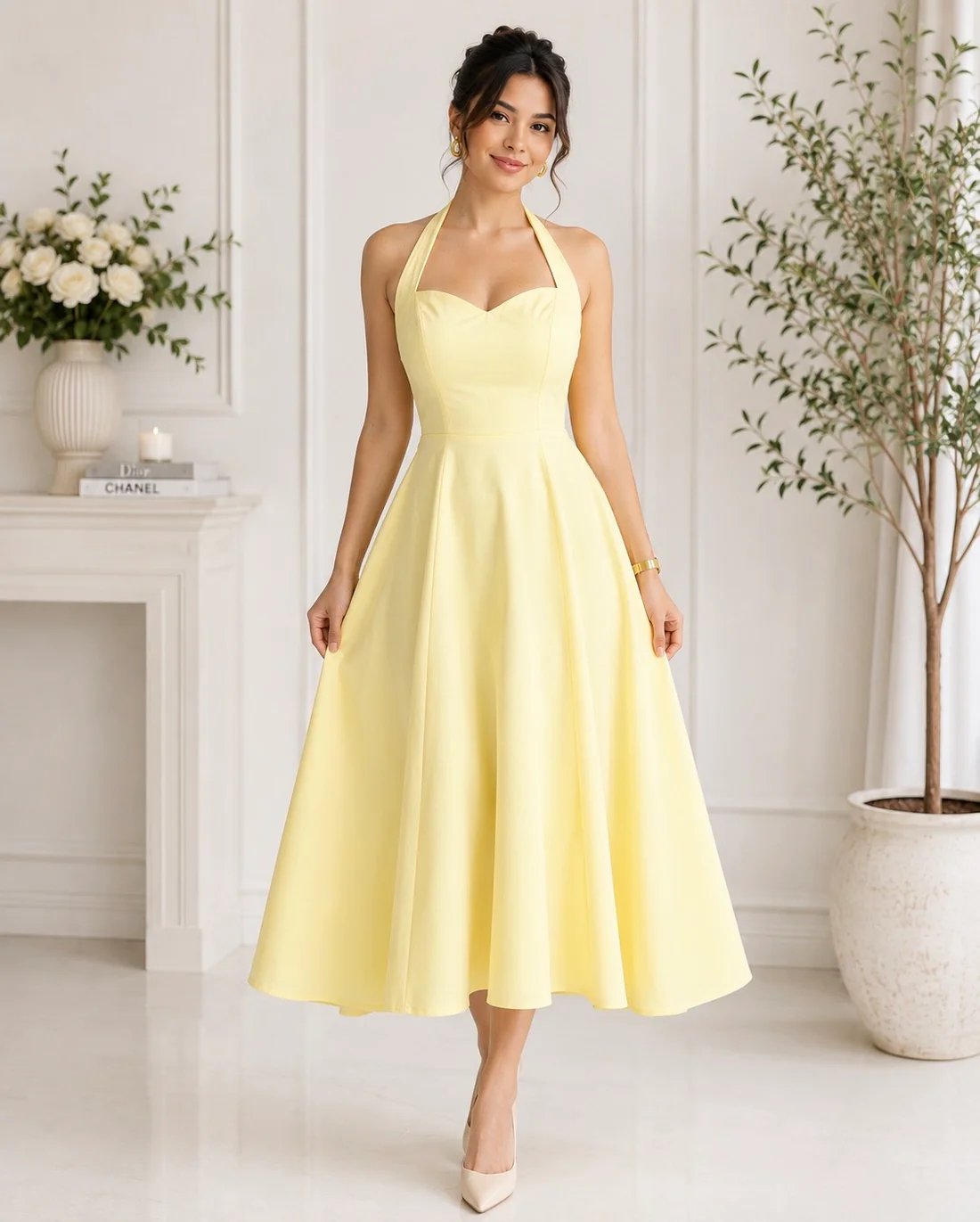 Golden Hour Halter Dress