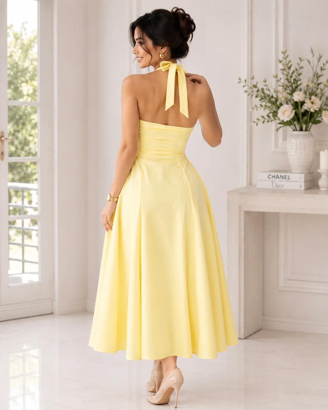 Golden Hour Halter Dress