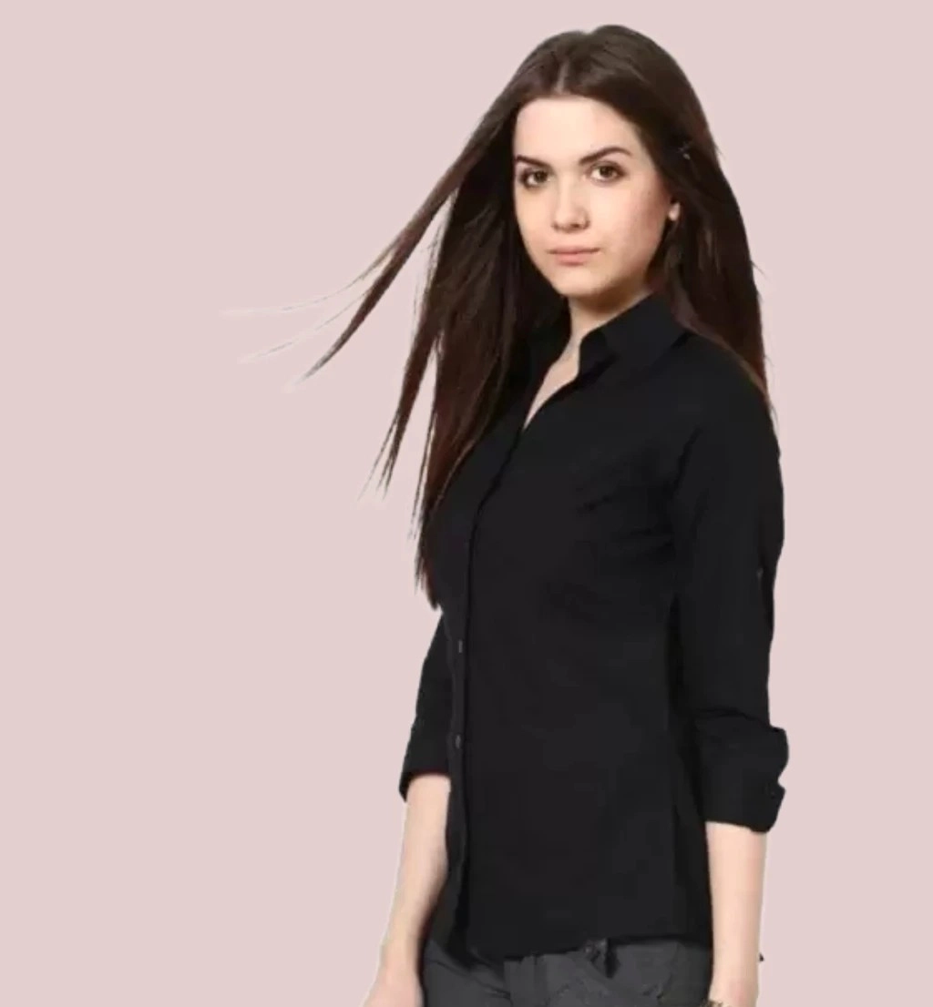FUNDAY FASHION Women Regular Fit Solid Spread Collar Casual Shirt2
